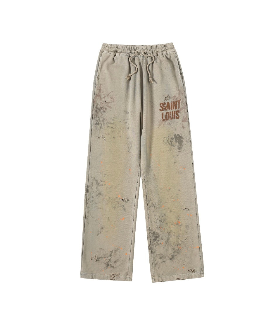 SSSAINT LOUIS Paint‑Splatter Sweat Pants