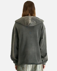 Satoshi Nakamoto V‑Neck Distressed Hoodie