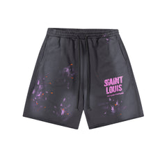 SSSAINT LOUIS Paint‑Splatter Sweat Shorts