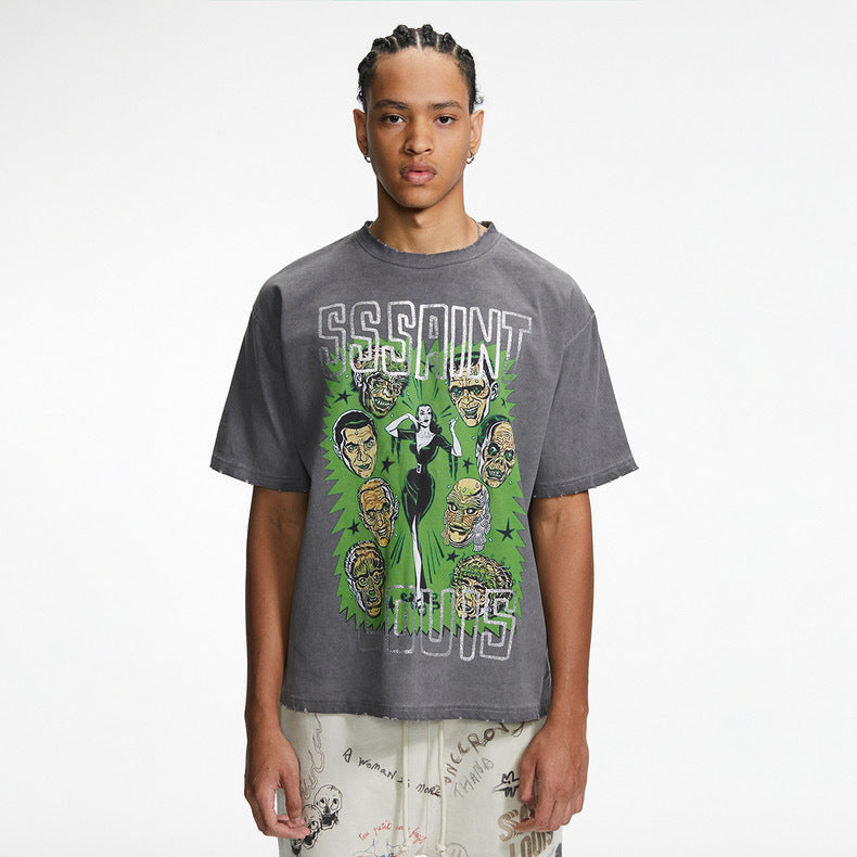 SSSAINT LOUIS Retro Comic‑Print Tee