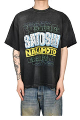 Satoshi Nakamoto Layered Text Graphic Tee