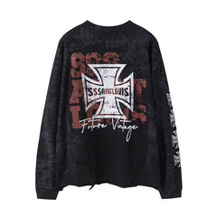 SSSAINT LOUIS Cross Graphic Long‑Sleeve Tee