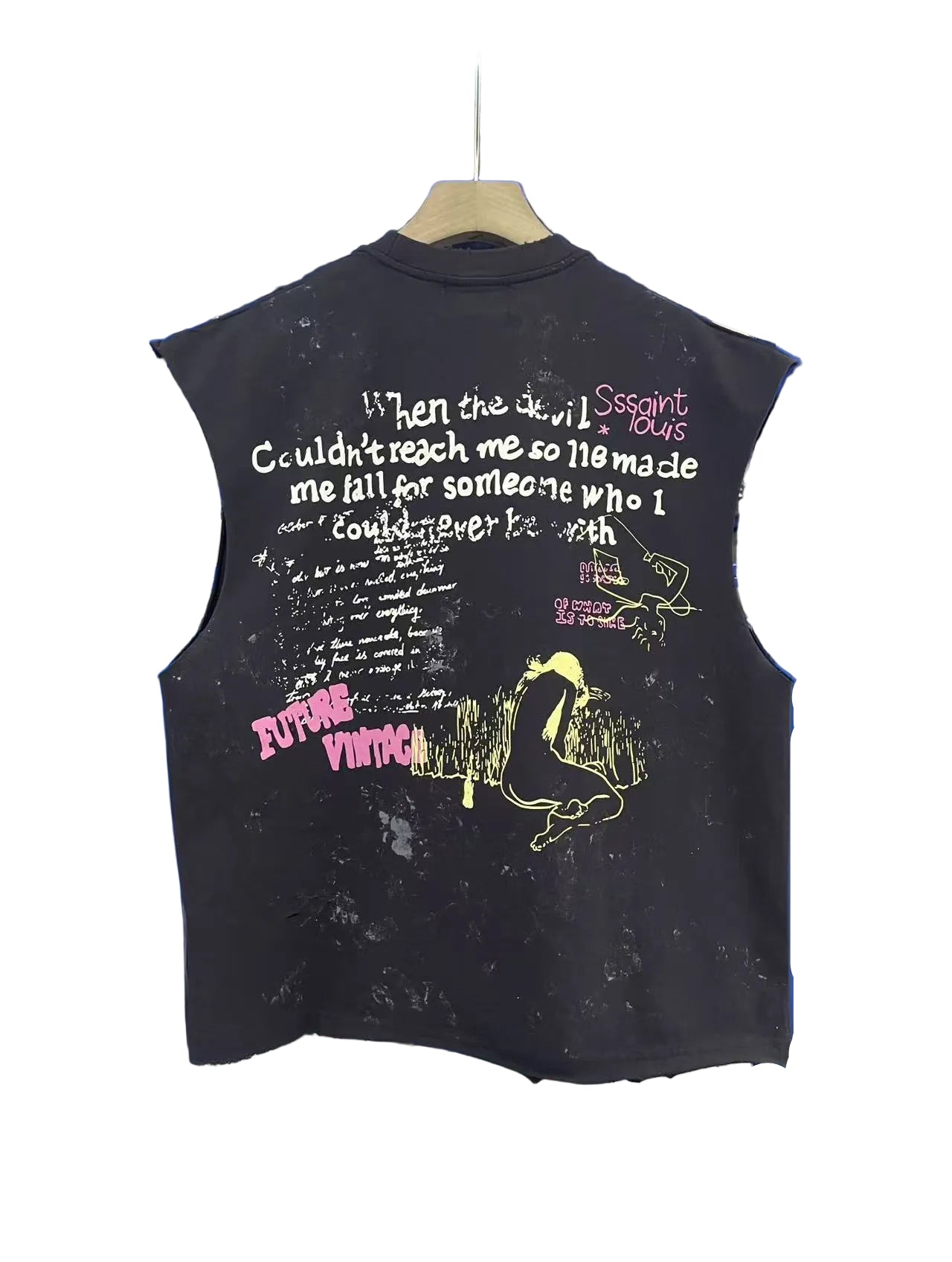 SSSAINT LOUIS Destroyed Distressed Tank Top