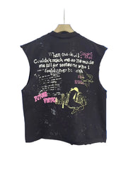 SSSAINT LOUIS Destroyed Distressed Tank Top