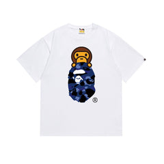 BAPE Blue Camo Ape Head T-Shirt White