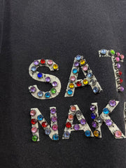 Satoshi Nakamoto Studded Oversized T‑Shirt