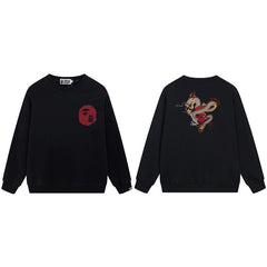 BAPE Dragon Logo Back Print Crewneck Sweatshirt Black