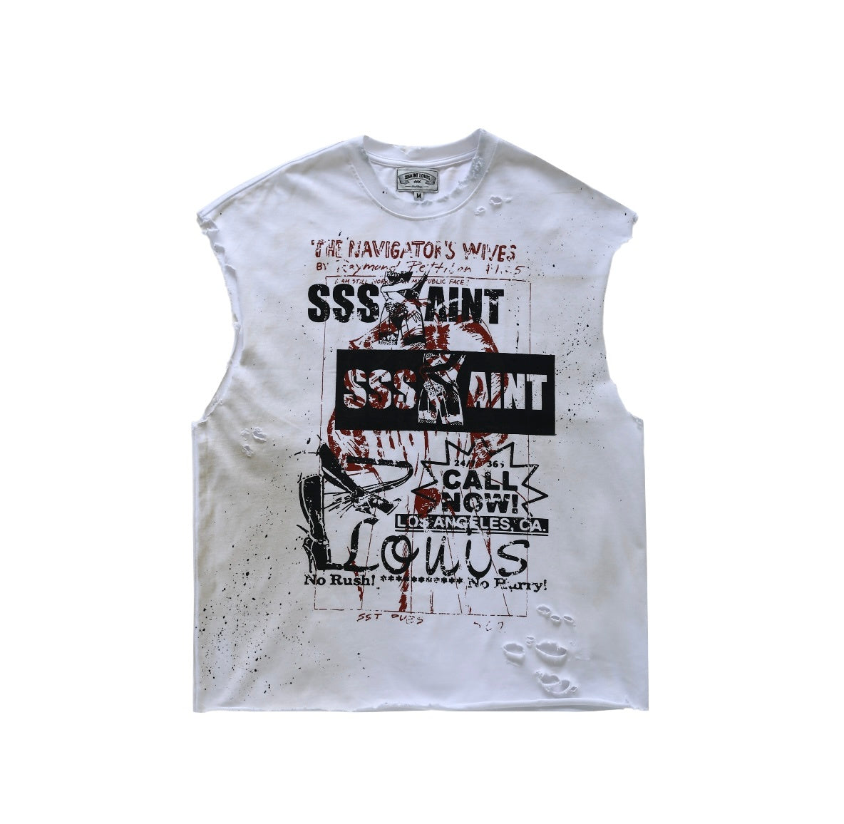 SSSAINT LOUIS Distressed Sleeveless Tee