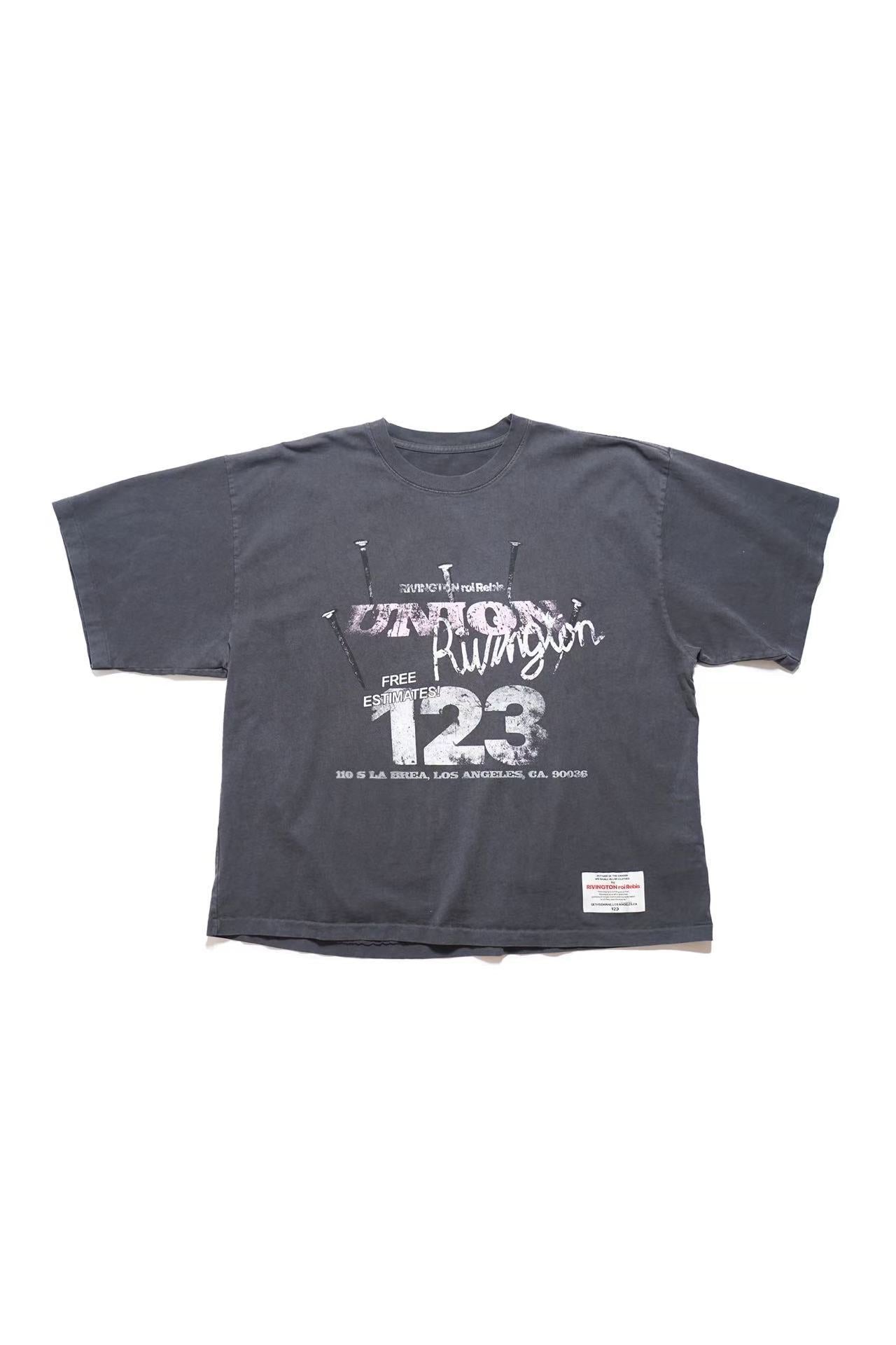 RRR123 Distressed 123 Print T‑Shirt