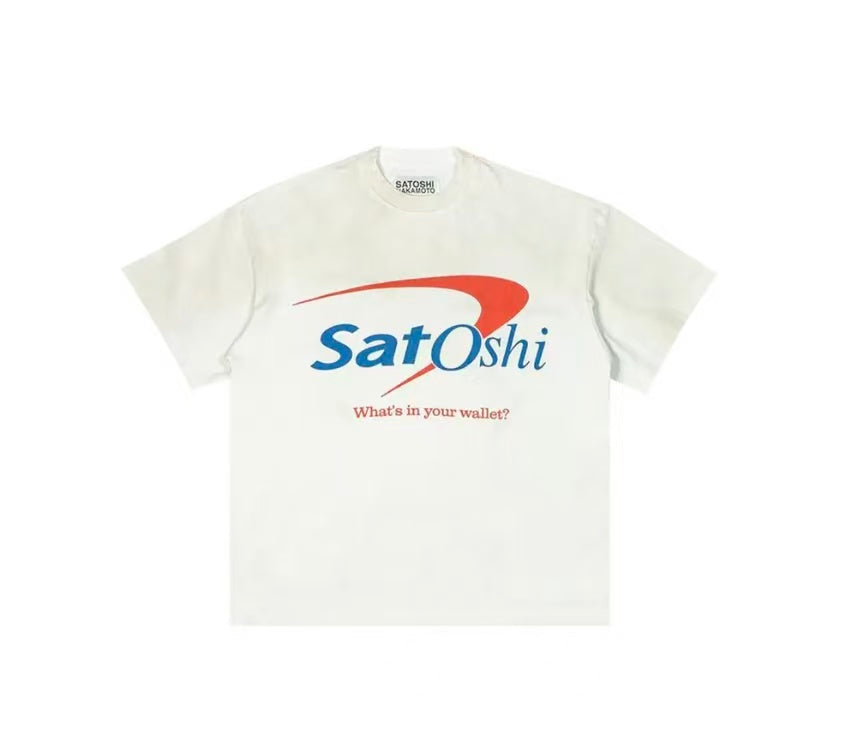 Satoshi Nakamoto Washed Slogan T‑Shirt