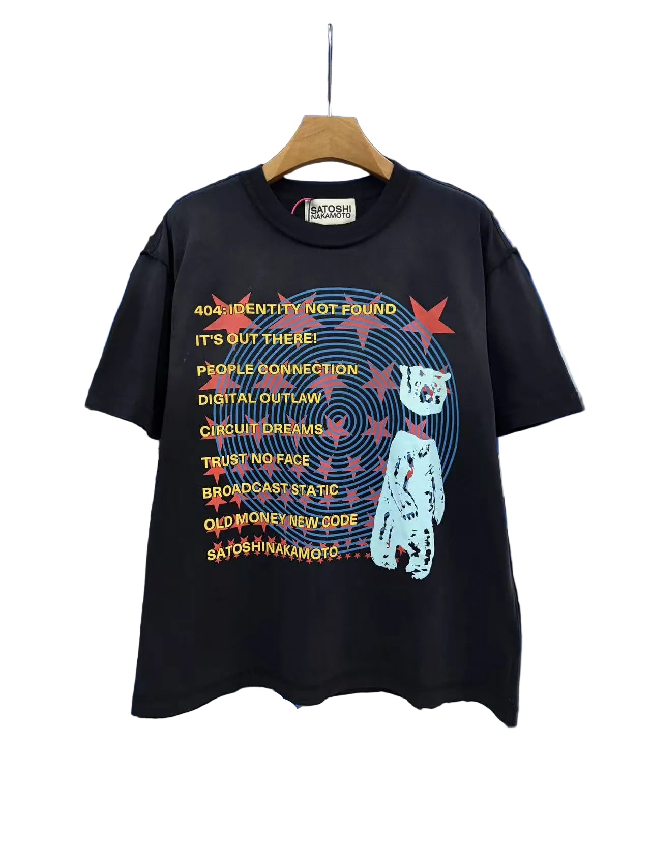 Satoshi Nakamoto Retro Cyber Print Tee