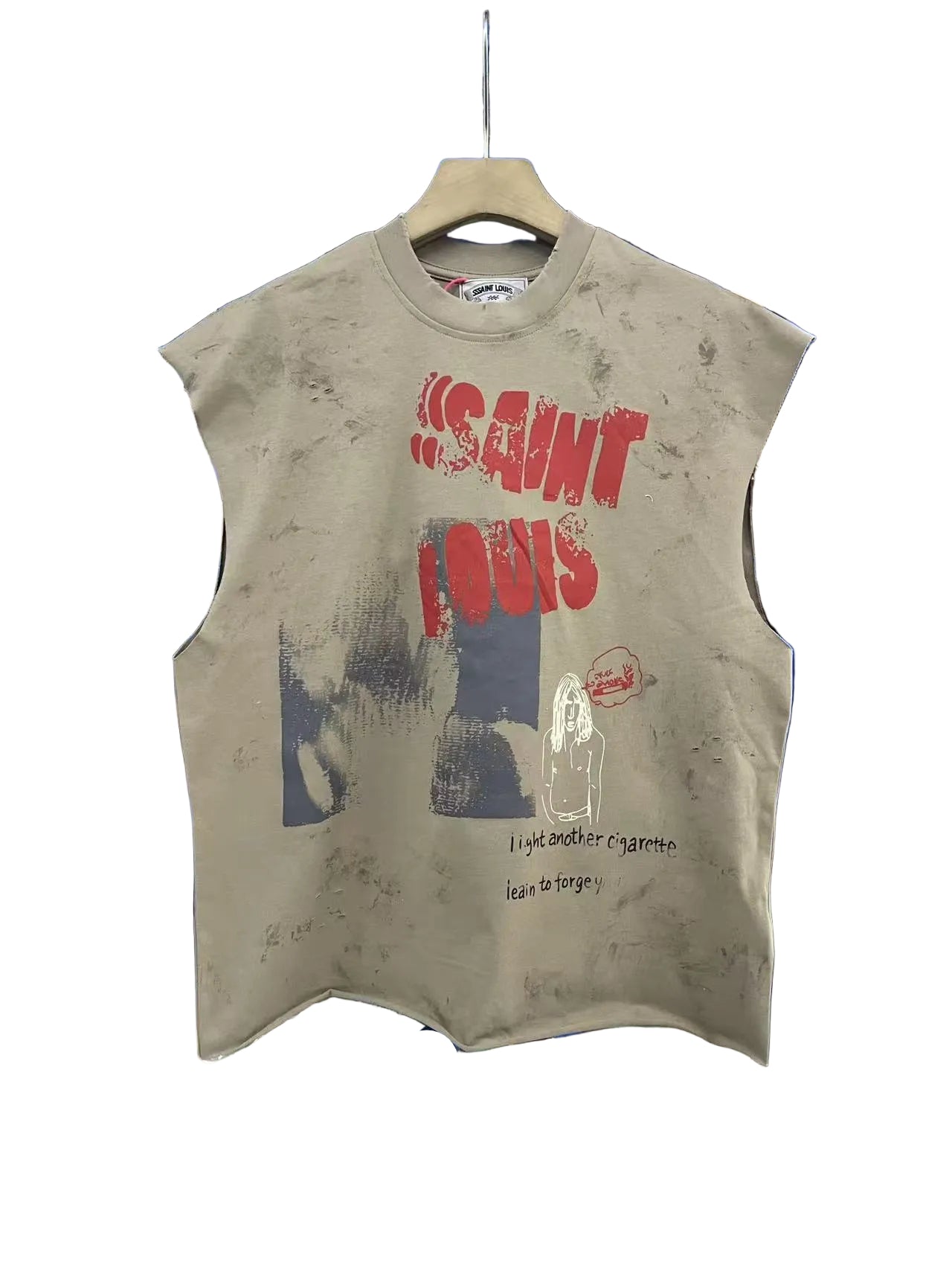 SSSAINT LOUIS Photo Art Cut‑Off Sleeveless Tee