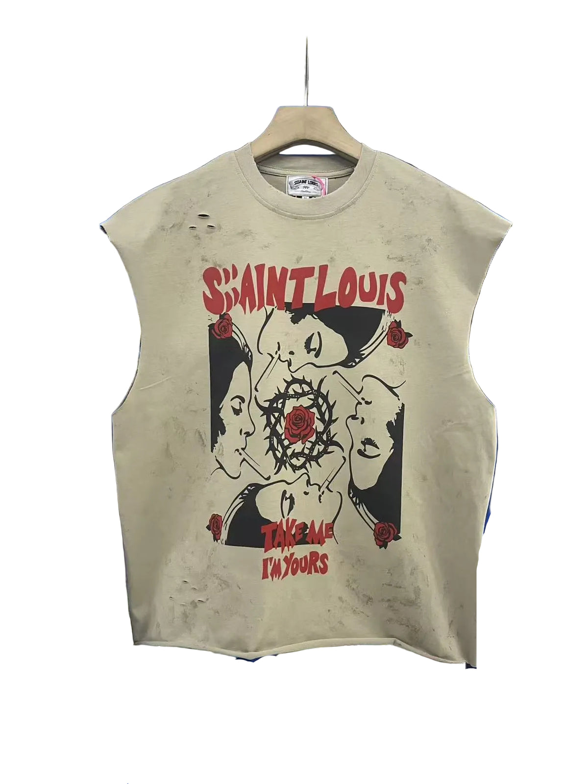 SSSAINT LOUIS Grunge Art Sleeveless Shirt