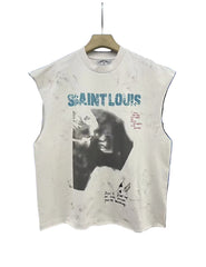 SSSAINT LOUIS Grunge Art Sleeveless Shirt