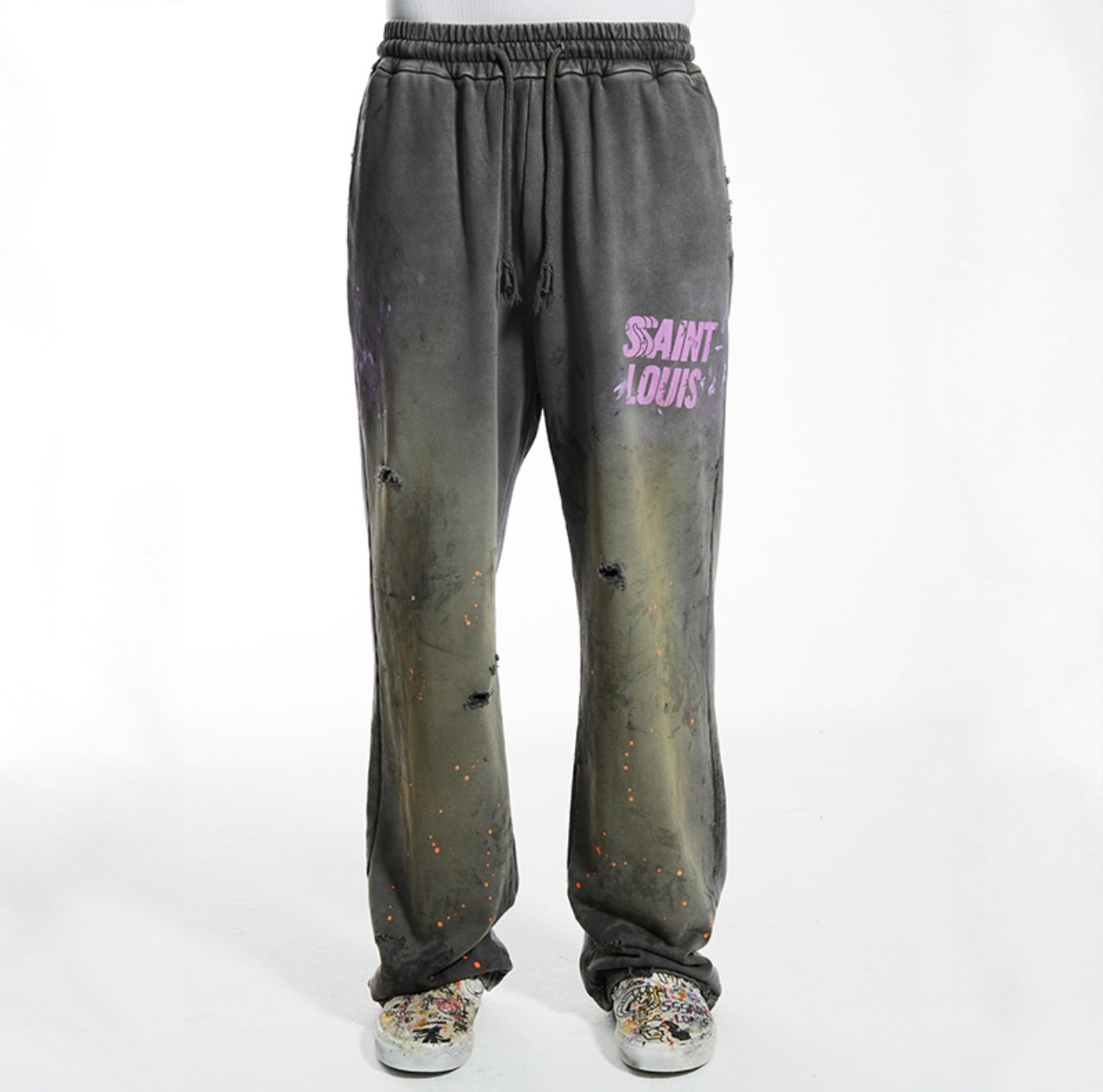 SSSAINT LOUIS Paint‑Splatter Sweat Pants