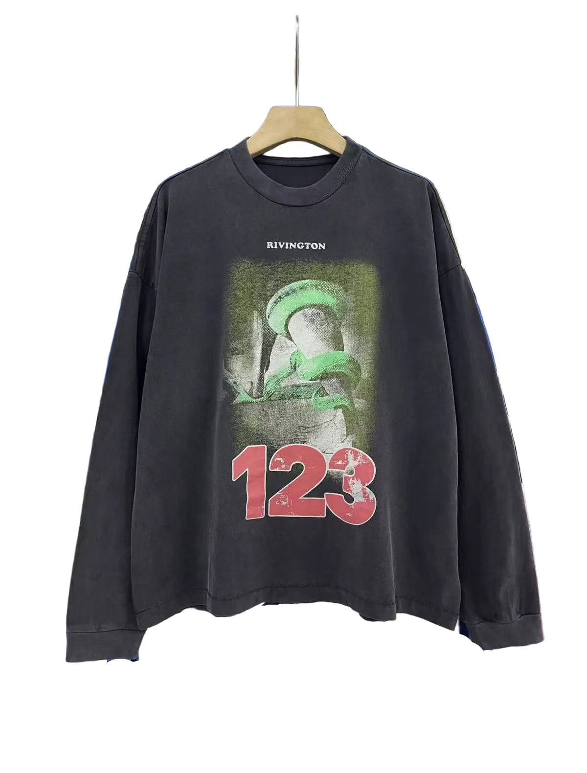 RRR123 Vintage Washed Long‑Sleeve Top