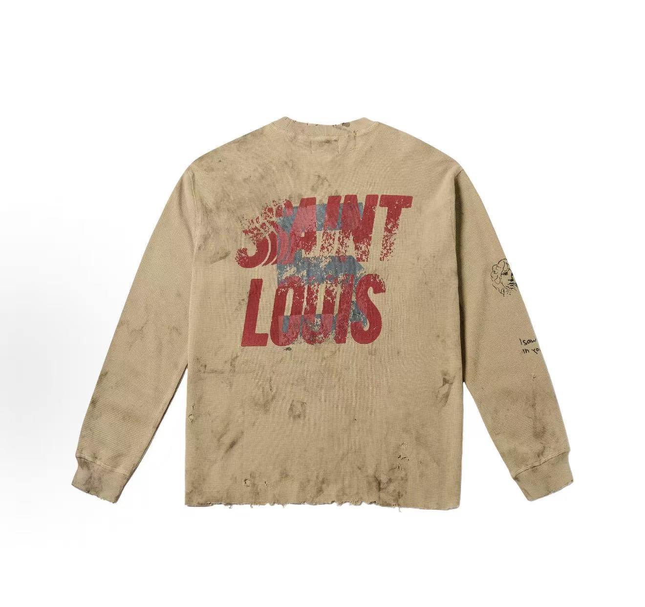SSSAINT LOUIS Grunge Graphic Waffle Knit Tee