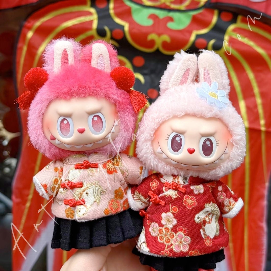 Doll Cloth Year of the Horse Cheongsam Set For Labubu - 166