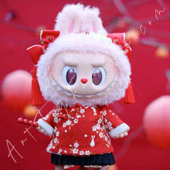 Doll Cloth Year of the Horse Cheongsam Set For Labubu - 166