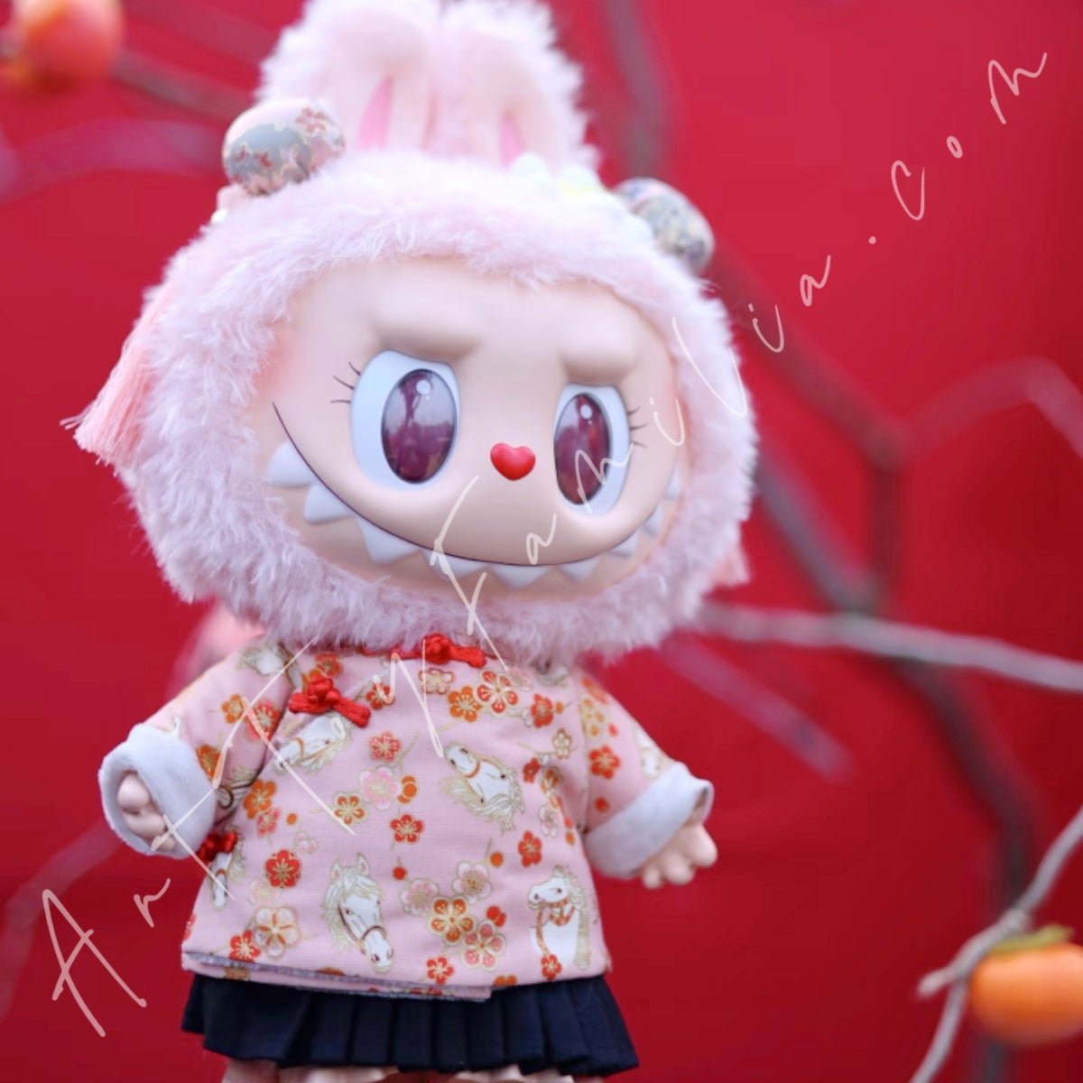 Doll Cloth Year of the Horse Cheongsam Set For Labubu - 166