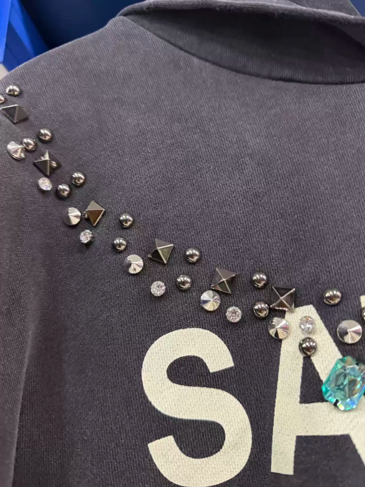 Satoshi Nakamoto Rhinestone Studded Hoodie