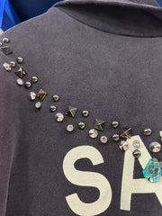 Satoshi Nakamoto Rhinestone Studded Hoodie