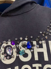 Satoshi Nakamoto Rhinestone Studded Hoodie