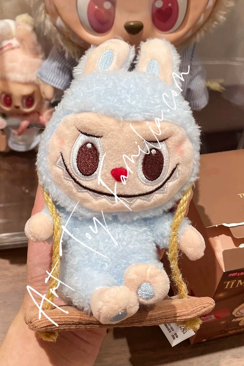 The Monsters Labubu Timber Workshop Series Playing On The Swing Plush Pendant