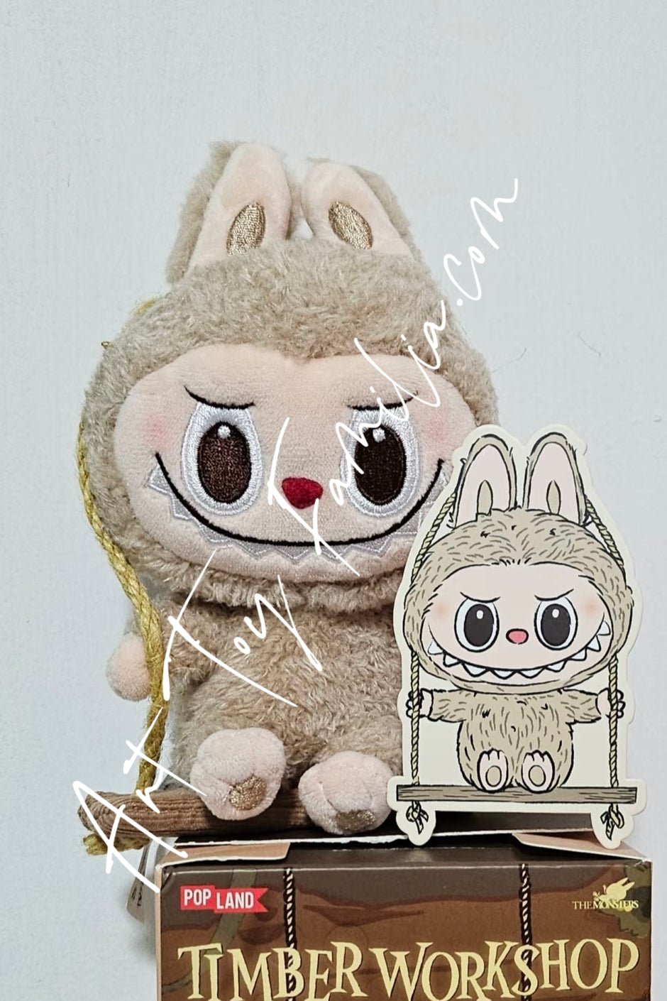 The Monsters Labubu Timber Workshop Series Playing On The Swing Plush Pendant
