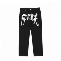 Revenge Graphic Straight‑Leg Jeans