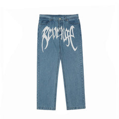 Revenge Graphic Straight‑Leg Jeans