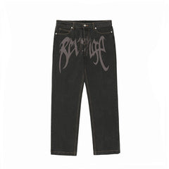 Revenge Graphic Straight‑Leg Jeans