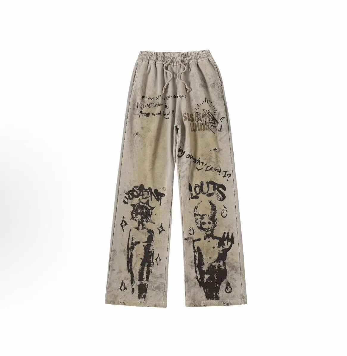 SSSAINT LOUIS Graffiti Figure Sweat Pants