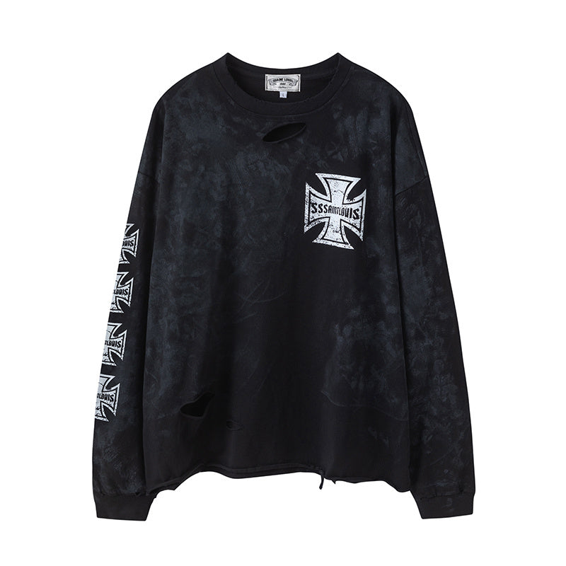 SSSAINT LOUIS Cross Graphic Long‑Sleeve Tee