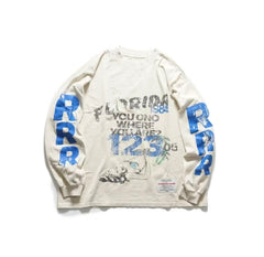 RRR123 Vintage Text Long‑Sleeve Tee