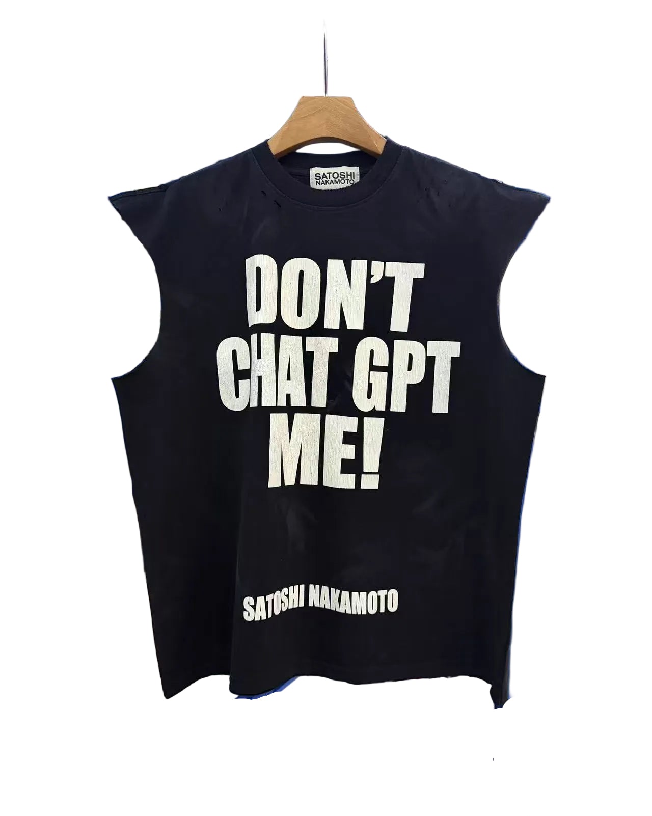 Satoshi Nakamoto Slogan Cut‑Off Tank Top
