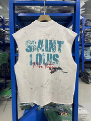 SSSAINT LOUIS Grunge Art Sleeveless Shirt