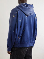Satoshi Nakamoto Distressed Zip‑Up Hoodie