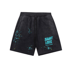 SSSAINT LOUIS Paint‑Splatter Sweat Shorts