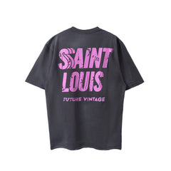 SSSAINT LOUIS Purple Paint‑Splatter Tee