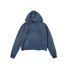 SSSAINT LOUIS Cropped Destroyed Hoodie