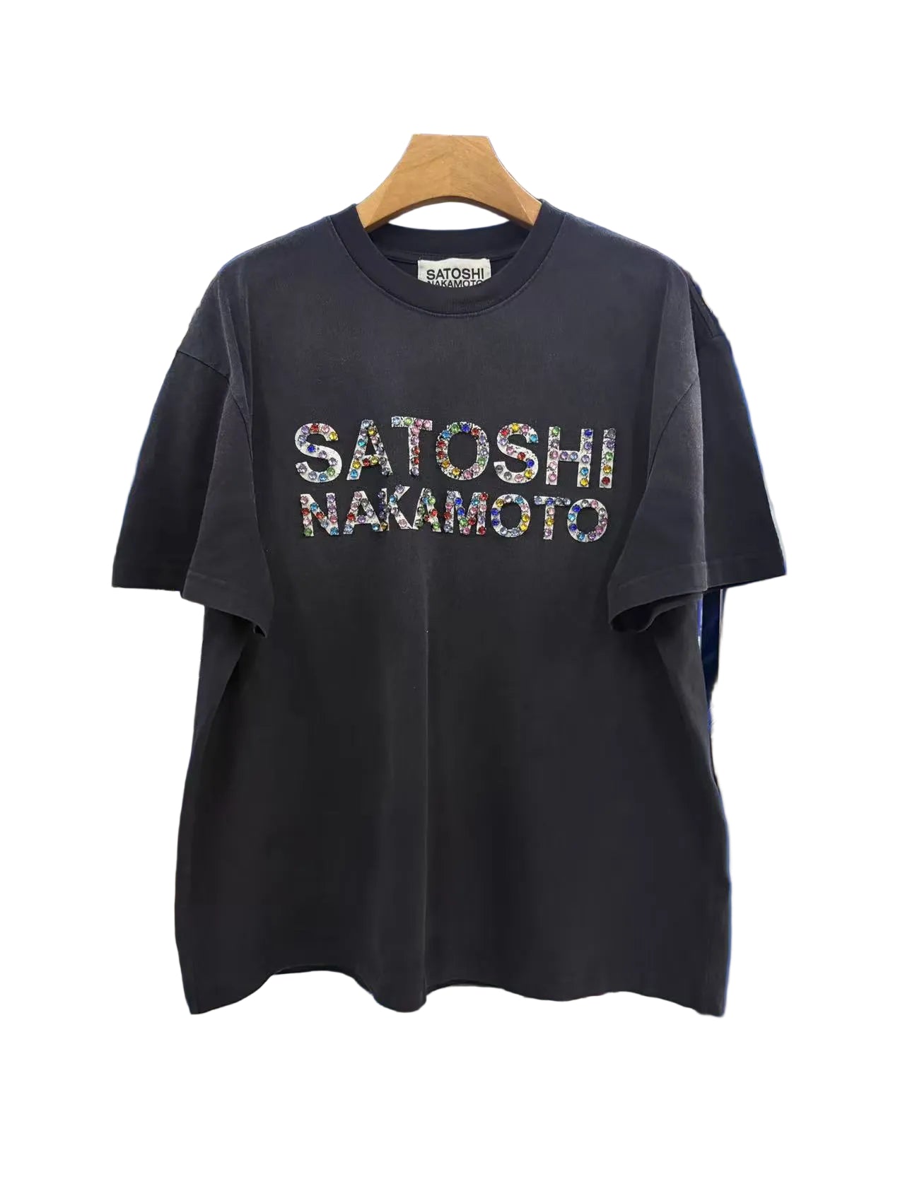 Satoshi Nakamoto Studded Oversized T‑Shirt
