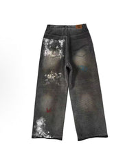 SSSAINT LOUIS Graffiti Distressed Baggy Jeans
