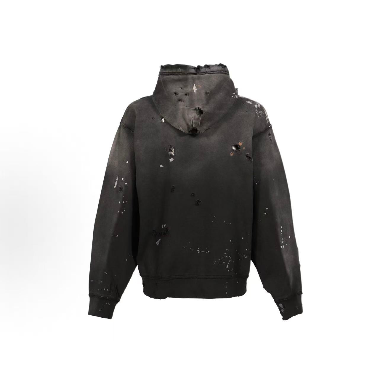 Satoshi Nakamoto Distressed Zip‑Up Hoodie