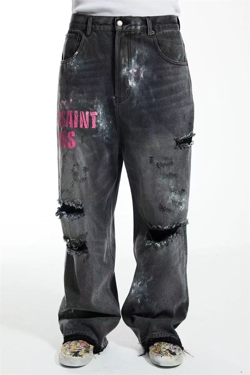 SSSAINT LOUIS Distressed Baggy Jeans