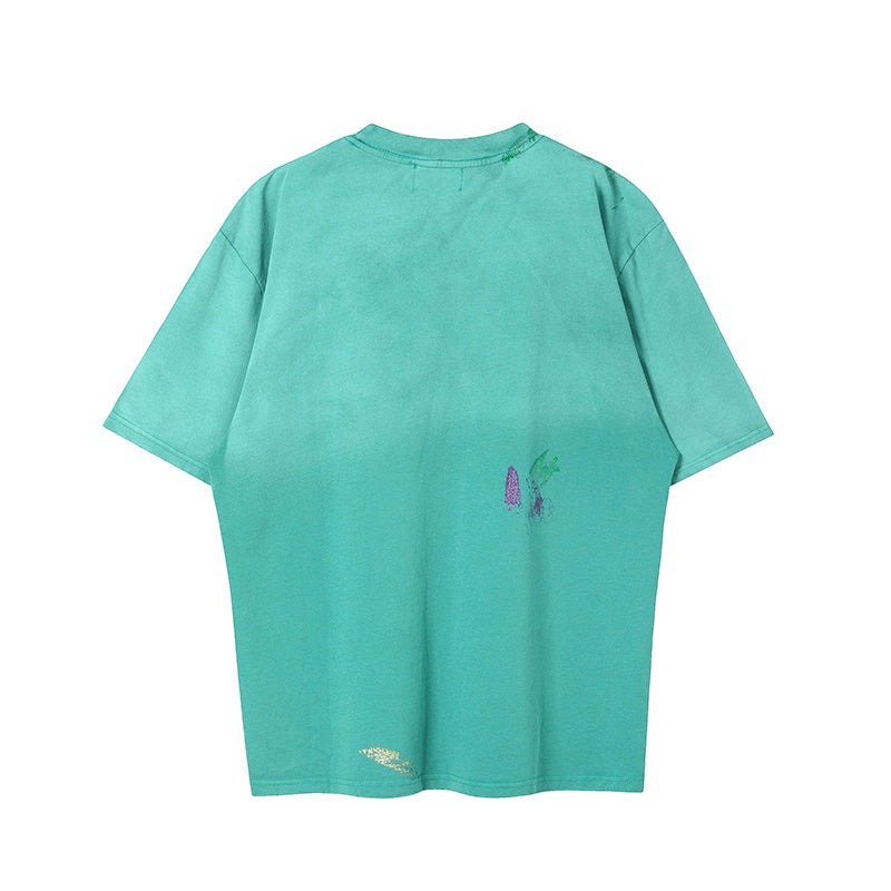 SSSAINT LOUIS Paint‑Splatter Chest Logo Tee