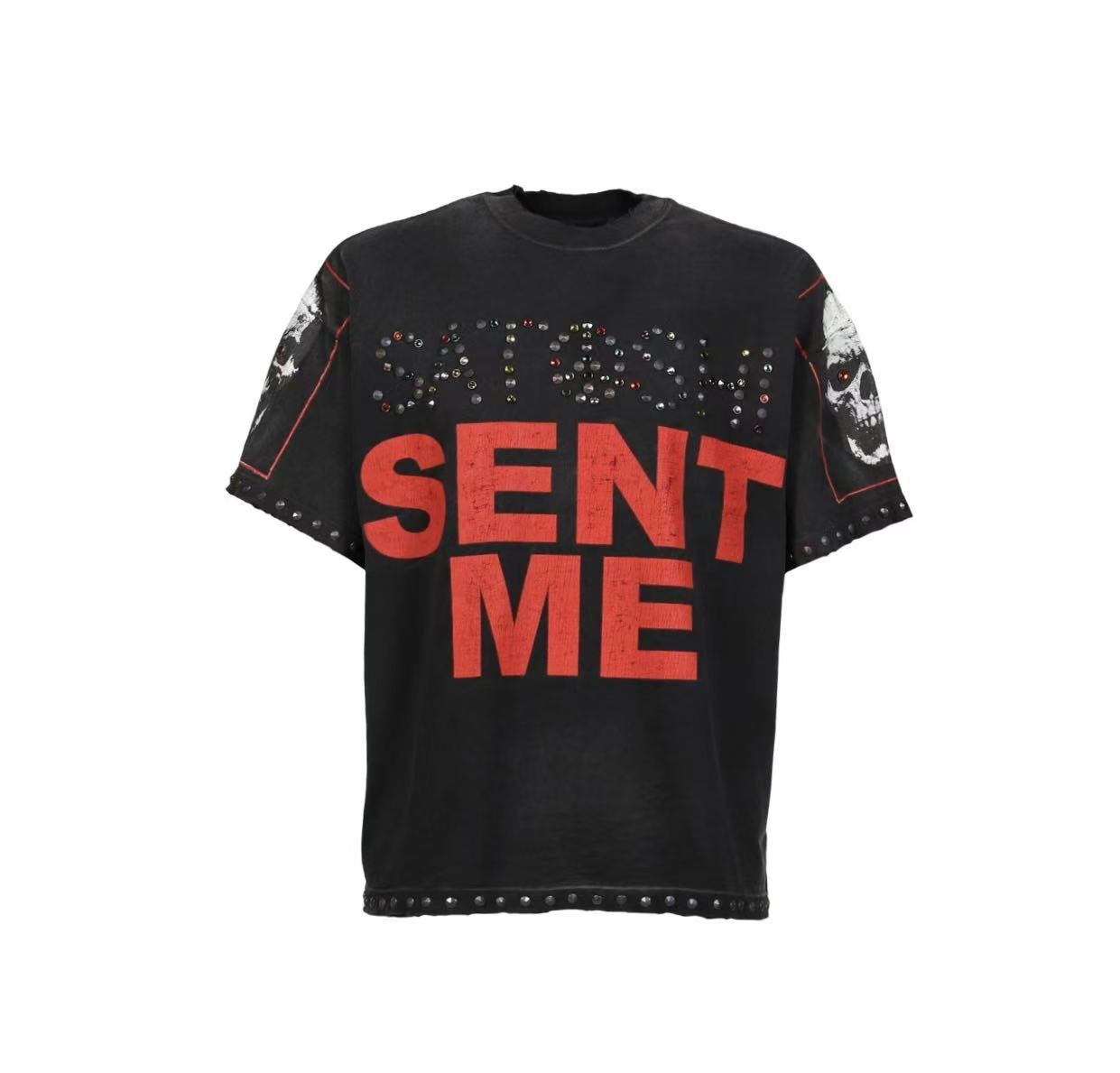 Satoshi Nakamoto Graphic Studded T‑Shirt