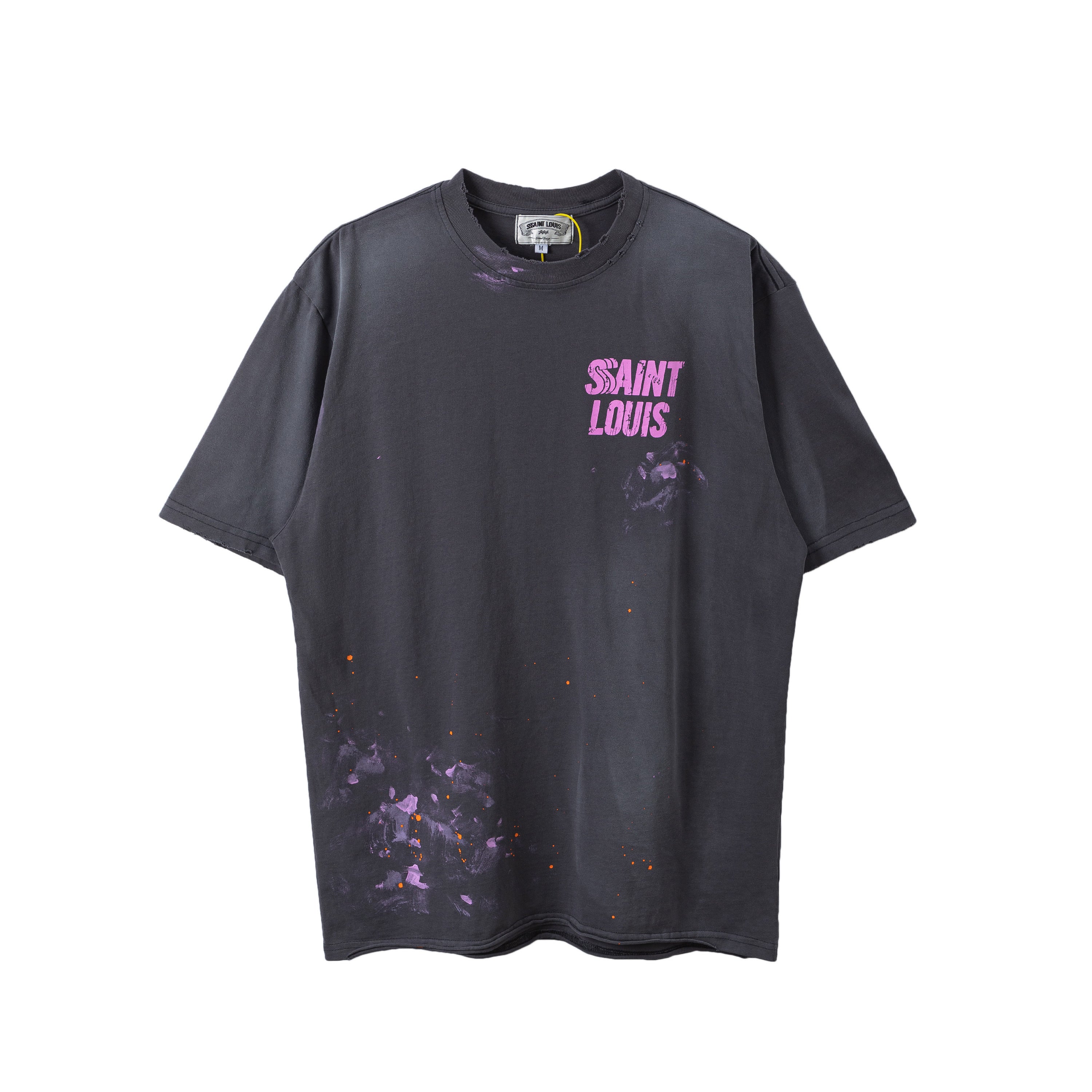SSSAINT LOUIS Purple Paint‑Splatter Tee