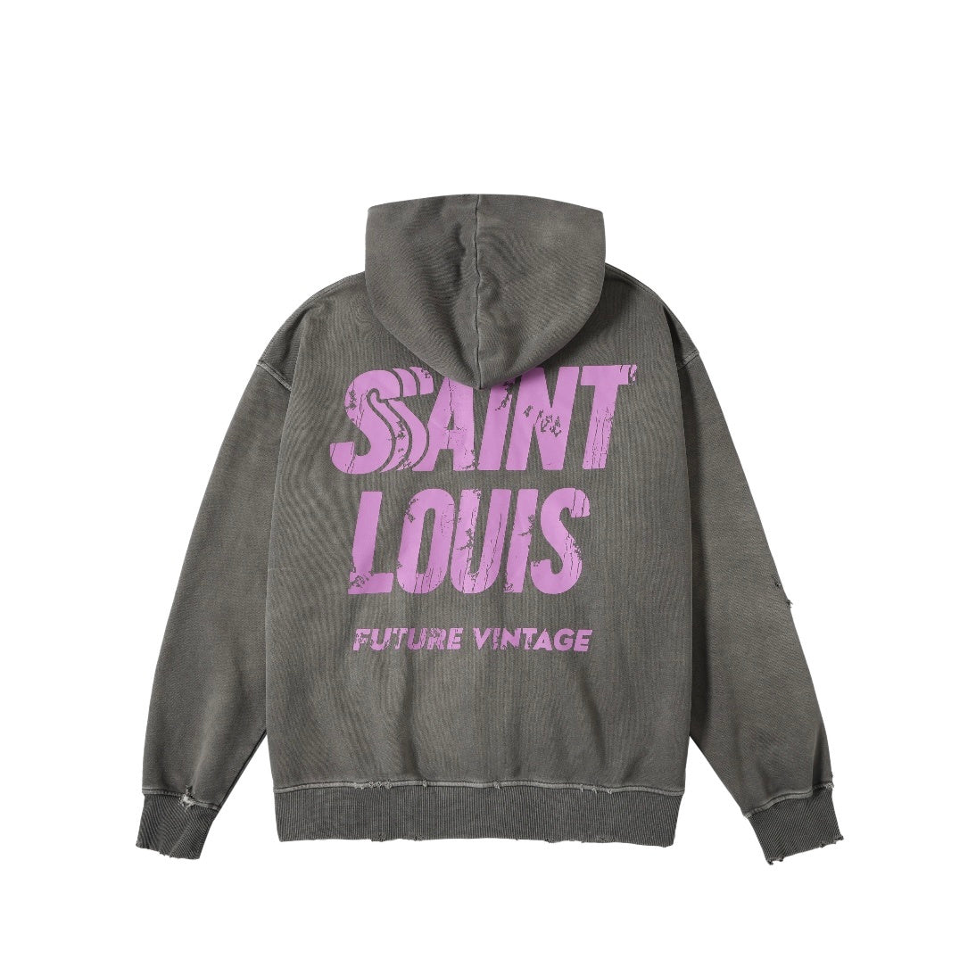 SSSAINT LOUIS Paint‑Splatter Zip‑Up Hoodie
