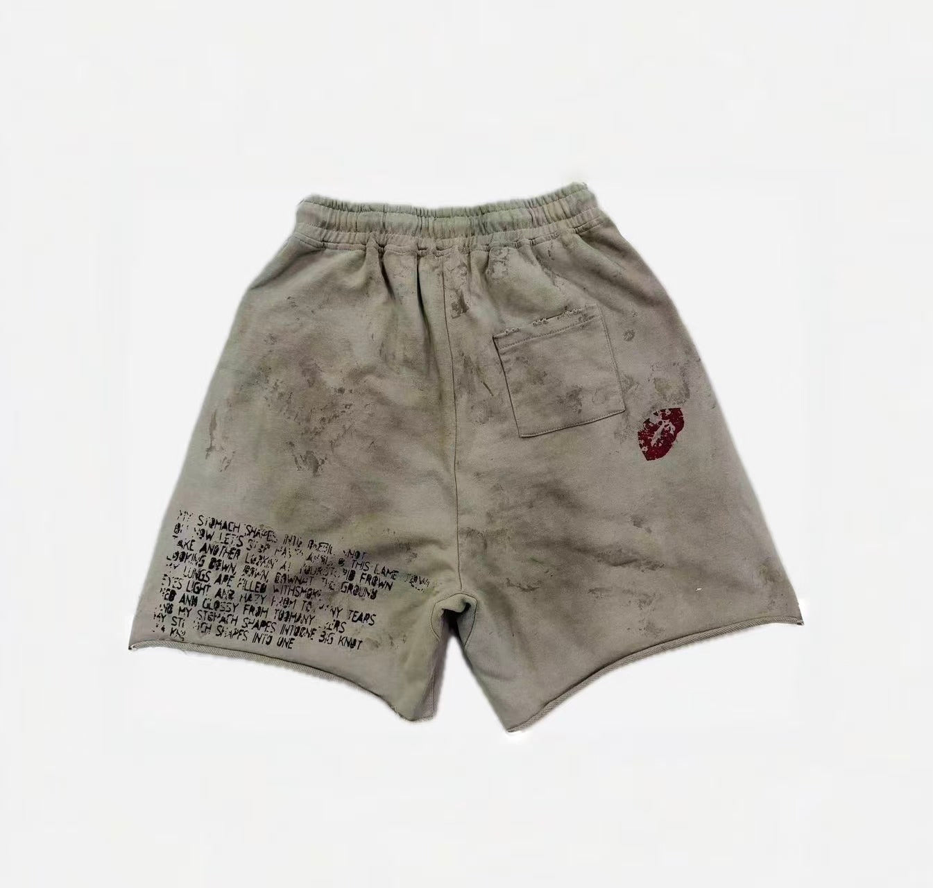 SSSAINT LOUIS Grunge Graphic Fleece Shorts